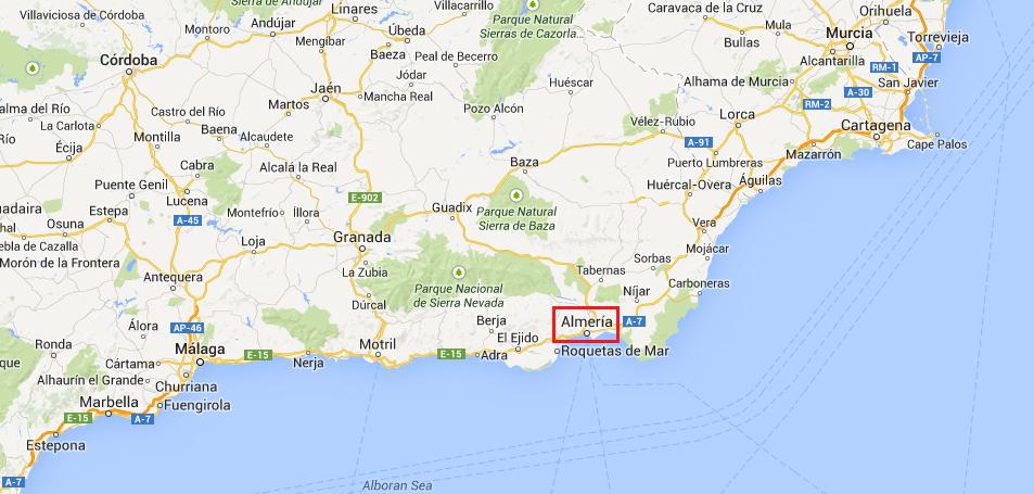 Kaart Almería